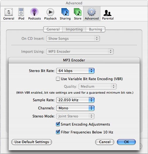 Converting to an mp3 using itunes
